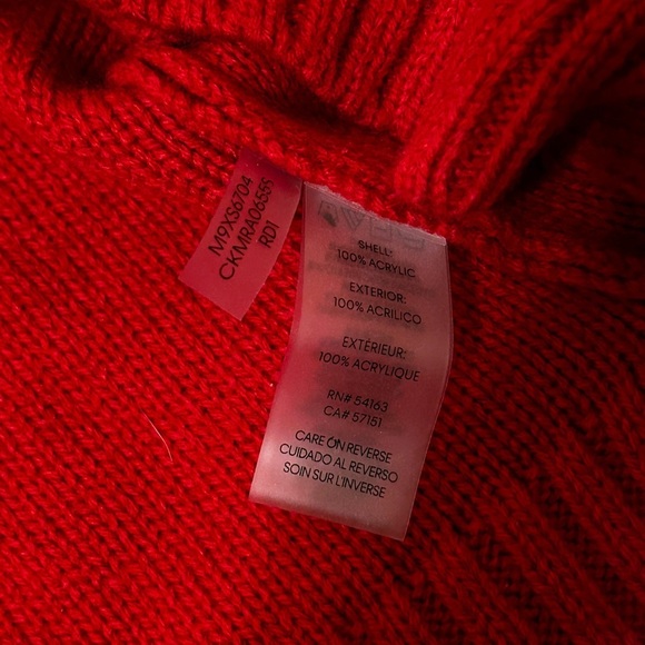 Calvin Klein Red knit cowl neck sweater sweater dress - Picture 8 of 10